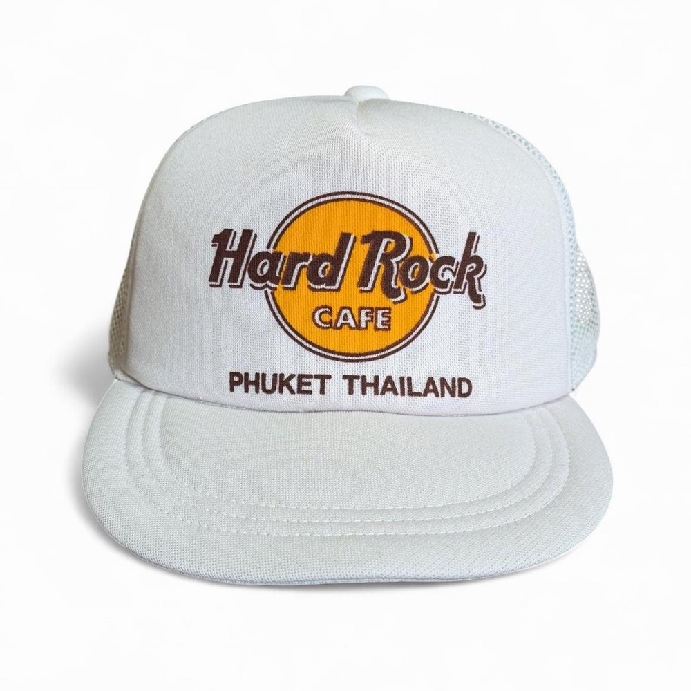 Vintage 90s Hard Rock Cafe Phuket Thailand Souvenir Snapback Mesh Hat OSFA